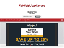 Tablet Screenshot of fairfieldappliances.com